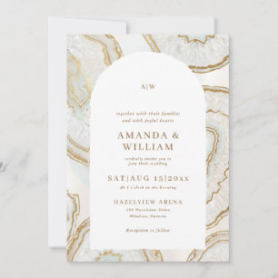 Convite de Casamento com Fundo de Quartzo Ágata