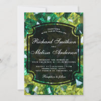 Convite de Casamento com Gemas Modernas Amarelo Ve