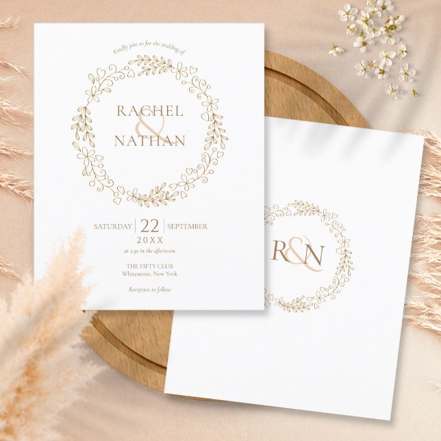 Convite de Casamento com Grinalda de Louro Orçamen (Criador carregado)