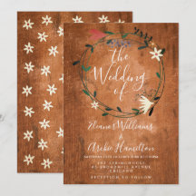 Convite de Casamento com Grinalda Floral Rústica C