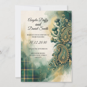 Convite de casamento com herança ítalo-escocesa