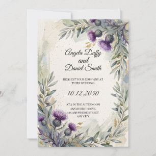 Convite de casamento com herança ítalo-escocesa