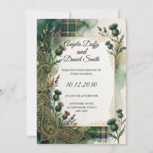 Convite de casamento com herança ítalo-escocesa