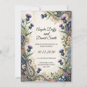 Convite de casamento com herança ítalo-escocesa