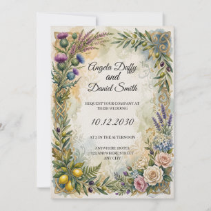 Convite de casamento com herança ítalo-escocesa