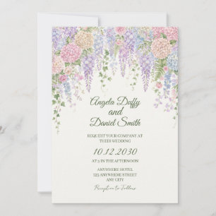 Convite de Casamento com Hortênsia Pastel