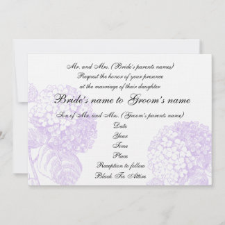 Convite de Casamento com Hortênsias