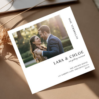 Convite de casamento com imagem quadrada arejada