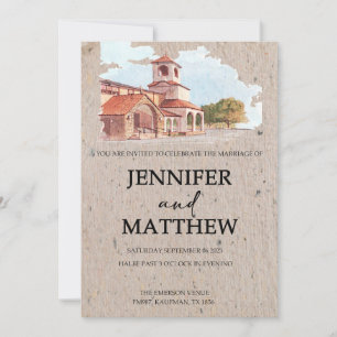 Convite de Casamento com Impressão de Venue Waterc