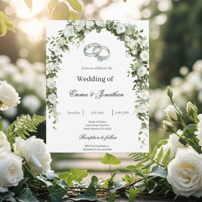Convite de casamento com jardim botânico com alian (Criador carregado)