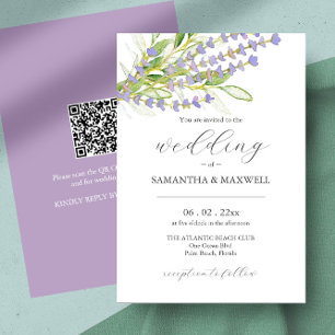 Convite de Casamento com Lavanda Botânica de Códig