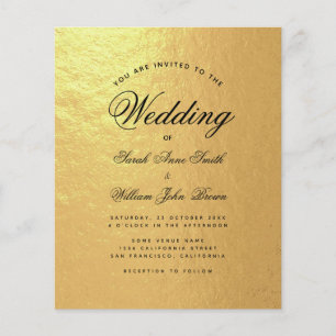 Convite de Casamento com Letra de Script com Folha