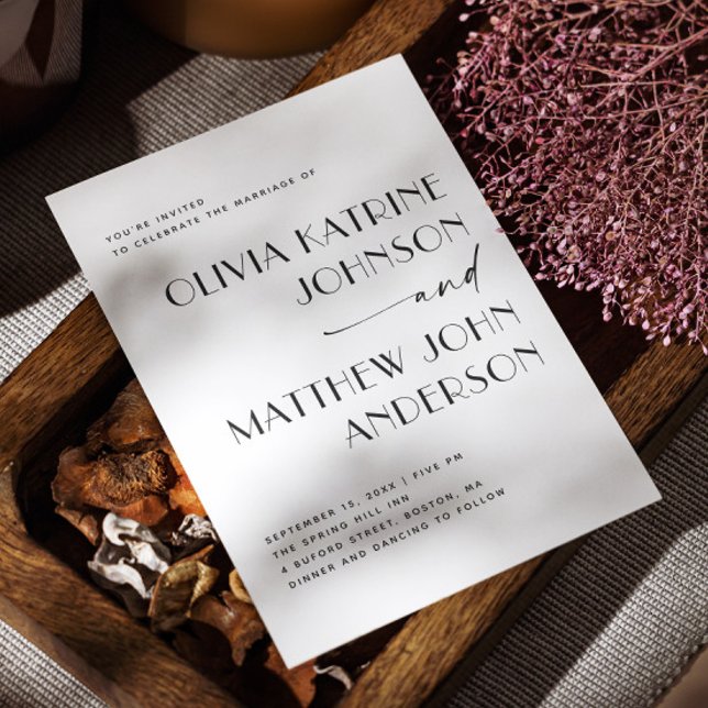Convite de Casamento com Letra Moderna | Foto Mini (Criador carregado)