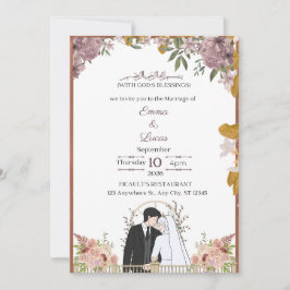 Convite de Casamento com Letra Moderna Minimalista