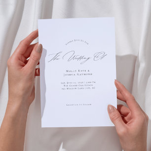 Convite de Casamento com Letra Moderna Simples