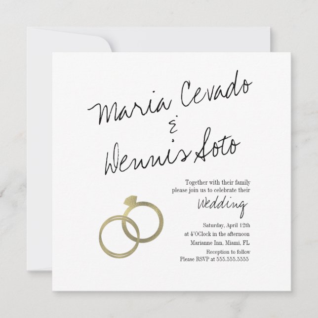 Convite de Casamento com Letreiro em Grafia de Ane (Frente)