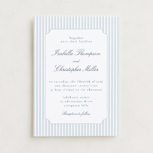 Convite de Casamento com Listra Azul Claro em Mold