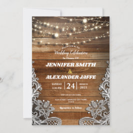 Convite de Casamento com Luzes de Corda Brilhantes