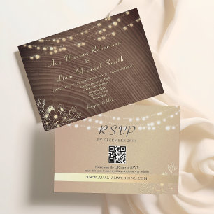 Convite de Casamento com Luzes de Corda Rústicas C