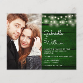 Convite de Casamento com Luzes de Corda Rústicas e