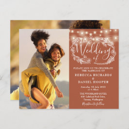 Convite de Casamento com Luzes de Terracota 2 Foto