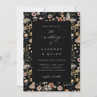 Convite de Casamento com Moldura de Flores Silvest