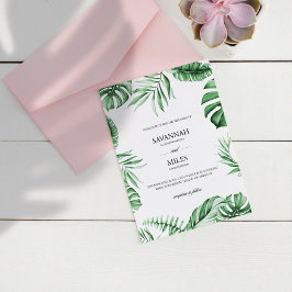 Convite de Casamento com Moldura de Folha de Palme