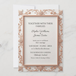 Convite de Casamento com Moldura Floral Barroca em