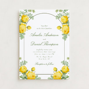Convite de Casamento com Moldura Floral de Rosa Am