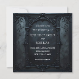Convite de Casamento com Moldura Quadrada Gótica