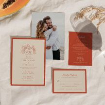 Convite de Casamento com Monograma de Abóbora de T