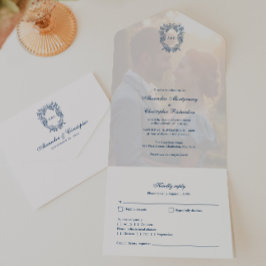 Convite de Casamento com Monograma de Brasão em Es