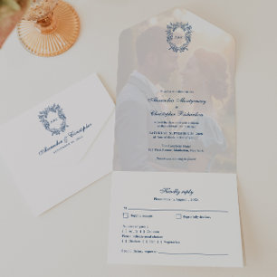 Convite de Casamento com Monograma de Brasão em Es