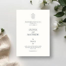 Convite de Casamento com Monograma de Tipografia C