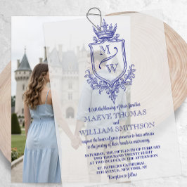 Convite de Casamento com Monograma do Brasão Real 