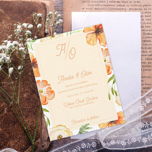 Convite de Casamento com Monograma Floral do Jardi
