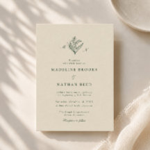 Convite de Casamento com Monograma Lírio-do-Valle