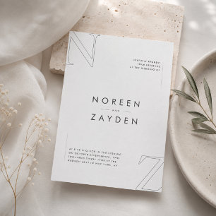 Convite de Casamento com Monograma Minimalista Mod