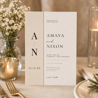 Convite de Casamento com Monograma Minimalista Mod