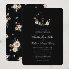 Convite de Casamento com Monograma Preto