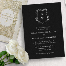 Convite de Casamento com Monograma Preto