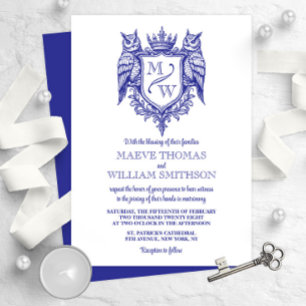 Convite de Casamento com Monograma Real Coroa de C