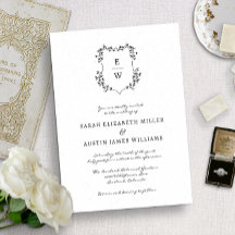 Convite de Casamento com Monograma Simples