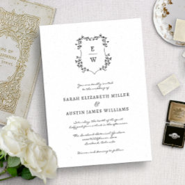 Convite de Casamento com Monograma Simples