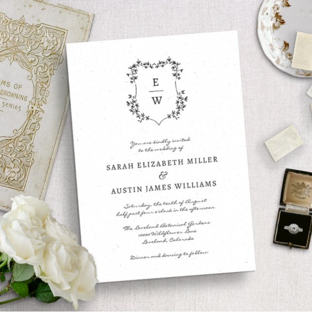 Convite de Casamento com Monograma Simples (Criador carregado)