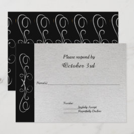 Convite de Casamento com Ondas de Prata Elegantes 