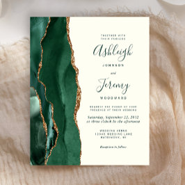 Convite de Casamento com Orçamento Esmeralda Verde