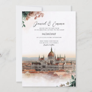 Convite de Casamento com Paisagem de Budapeste Hun