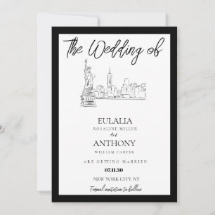 Convite de Casamento com Paisagem Urbana de NYC El