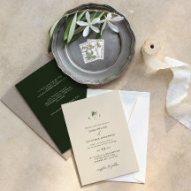 Convite de Casamento com Palmeira Elegante e Códig